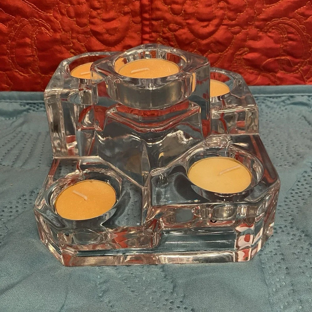 Partylite Candle Holder Vintage Glass Crystal Tiered 5 Votive Tealight‎ Germany - Picture 2 of 10